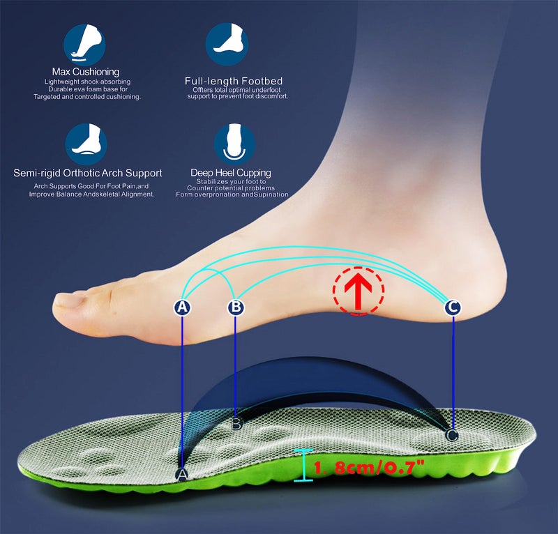 xiaopihou 3D Sneaker Insoles Cloud Sole with Excellent Shock Absorption and Cushioning for Men and Women Comfortable Feet Relief Insoles (1Pair  Men US 10.5-13) - Image 3